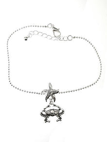  Crab & Starfish Chain Anklet Bracelet - Baby Feathers Gift Shop
