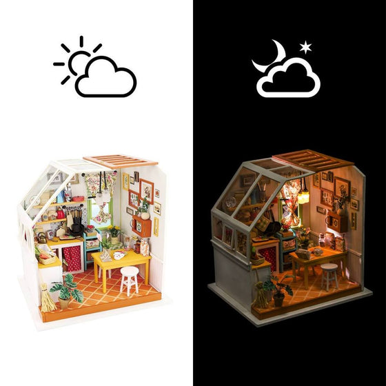 Jason's Kitchen DIY Dollhouse Miniature Kit: DIY Mini Village Kit - Baby Feathers Gift Shop