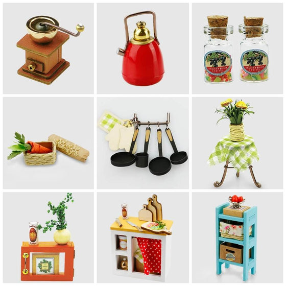 Jason's Kitchen DIY Dollhouse Miniature Kit: DIY Mini Village Kit - Baby Feathers Gift Shop