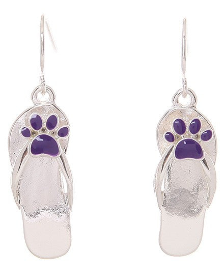 Flip Flop & Paw Print Fish Hook Earrings - Baby Feathers Gift Shop