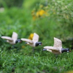 Flying Geese set of 3: Fairy Garden Animal Miniature - Baby Feathers Gift Shop