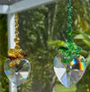 40mm Crystal Heart: Topaz, Clear Crystal Octagons Cluster Suncatcher - Baby Feathers Gift Shop