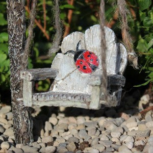 Ladybug Swing: Fairy Garden Miniature Accessories - Baby Feathers Gift Shop