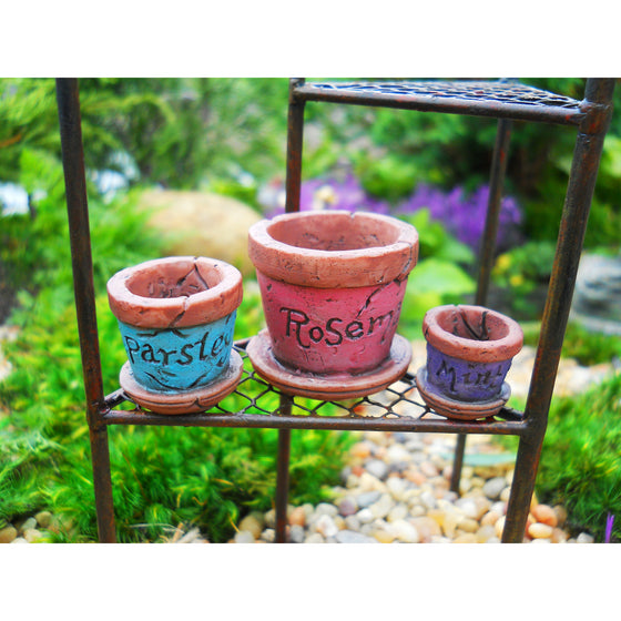 Herb Planter Pots set of 3 Fairy Garden Miniature Accessories - Baby Feathers Gift Shop