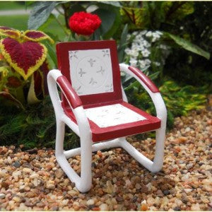 Vintage Red Chair Fairy Garden Miniature Furniture - Baby Feathers Gift Shop