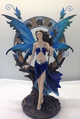 Blue Warrior Fairy with Staff Legends of Avalon Fairy - Baby Feathers Gift Shop