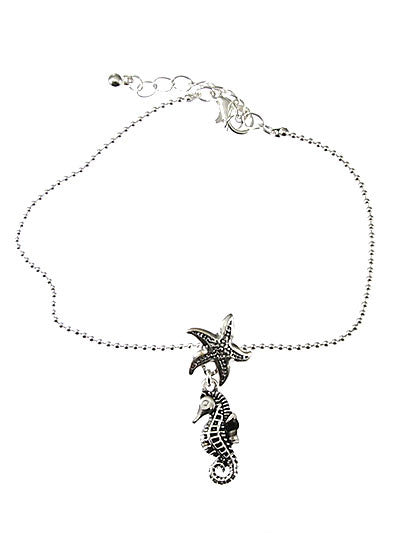 Sea Horse & Star Fish Anklet Bracelet - Baby Feathers Gift Shop