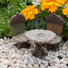  Acorn Bistro 3-piece set: Miniature Fairy Garden Dollhouse Furniture - Baby Feathers Gift Shop