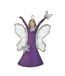  Rejoice Purple Angel Stained Glass Switchables Nightlight Cover; Ornament: Suncatcher - Baby Feathers Gift Shop