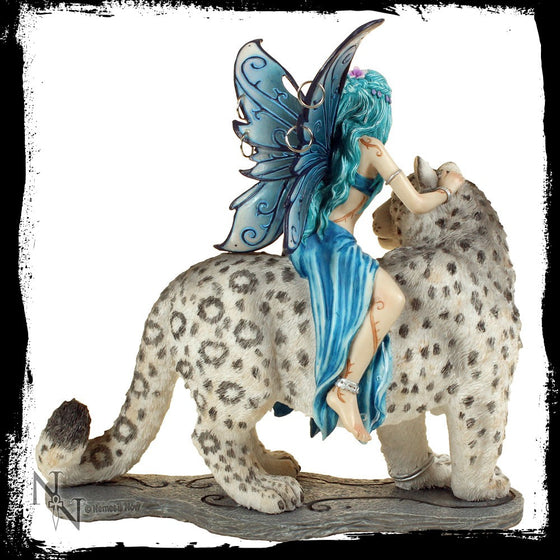 Hima The Companion Fairy: Fairy with Snow Leopard Nemesis Now - Baby Feathers Gift Shop
