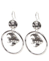 Sea Life Silver Tone Hammer Ring Earrings - Baby Feathers Gift Shop