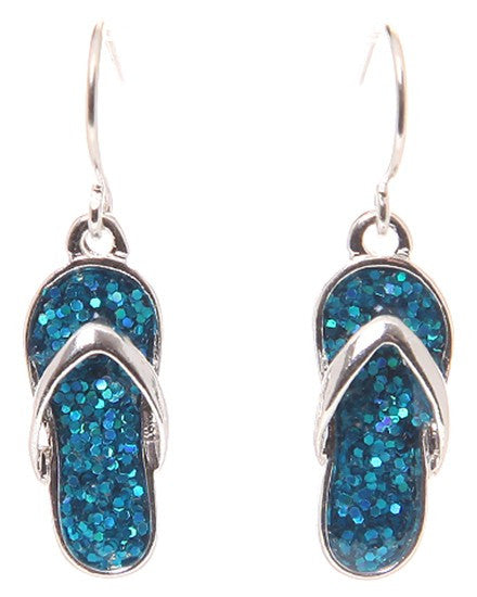 Flip Flop with Glitter Accent Earrings - Baby Feathers Gift Shop