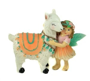 Fairy Hugging Llama: Animal Miniature Barnyard: Fairy Garden Dollhouse - Baby Feathers Gift Shop