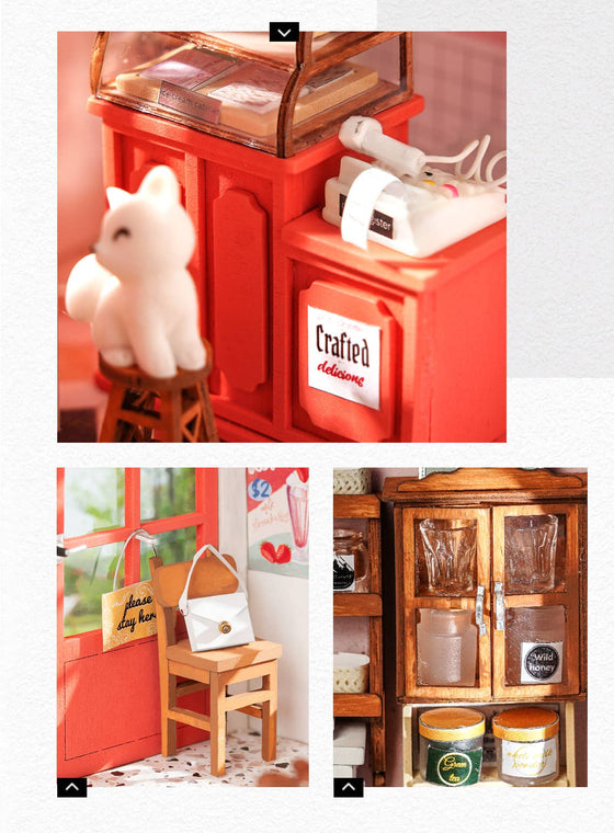 Ice Cream Shop DIY Miniature Dollhouse Kit: DIY Mini Village Kit - Baby Feathers Gift Shop