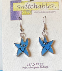  Stained Glass Starfish Hook Earrings: Switchables Earrings - Baby Feathers Gift Shop
