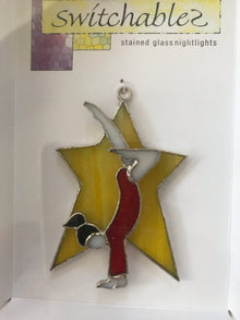  Gymnast Stained Glass Switchables Night Light Cover; Ornament: Suncatcher - Baby Feathers Gift Shop