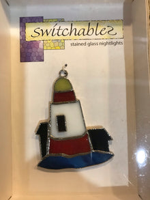  Lighthouse Stained Glass Switchables Nightlight Cover; Ornament: Suncatcher - Baby Feathers Gift Shop