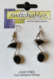  Musical Notes Stained Glass Hook Earrings: Switchables Earrings - Baby Feathers Gift Shop