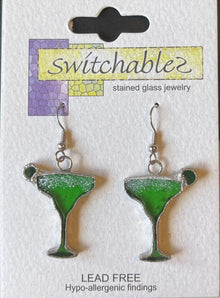  Margarita Stained Glass Hook Earrings: Switchables Earrings - Baby Feathers Gift Shop