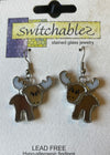 Moose Stained Glass Hook Earrings: Switchables Earrings - Baby Feathers Gift Shop
