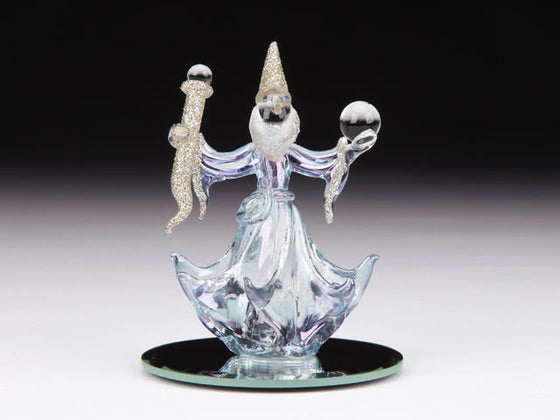 Wizard on mirror base: Spun Glass - Baby Feathers Gift Shop