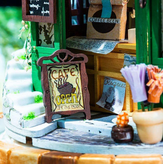Miniature Dollhouse Village Magical Café DIY Dollhouse Complete Kit - Baby Feathers Gift Shop