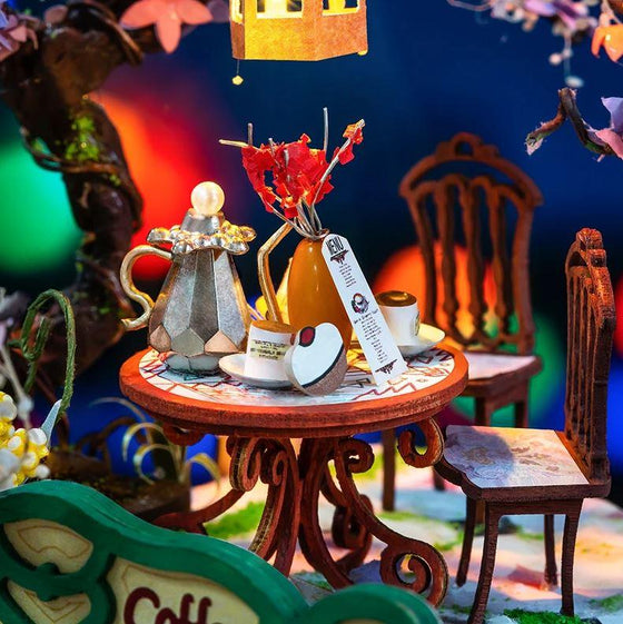 Miniature Dollhouse Village Magical Café DIY Dollhouse Complete Kit - Baby Feathers Gift Shop