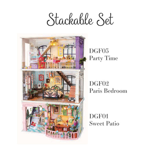 Paris Midnight DIY Miniature Dollhouse Kit: DIY Mini Village Kit - Baby Feathers Gift Shop