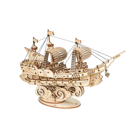 Sailing Ship 3D Wooden Puzzle DIY Complete Kit - Baby Feathers Gift Shop