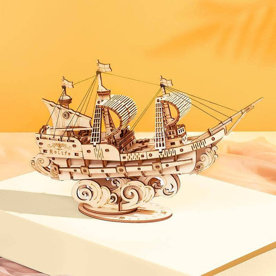 Sailing Ship 3D Wooden Puzzle DIY Complete Kit - Baby Feathers Gift Shop