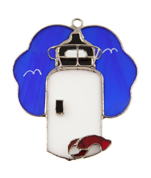 Nubble Lighthouse Stained Glass Switchables Night Light Cover; Ornament: Suncatcher - Baby Feathers Gift Shop