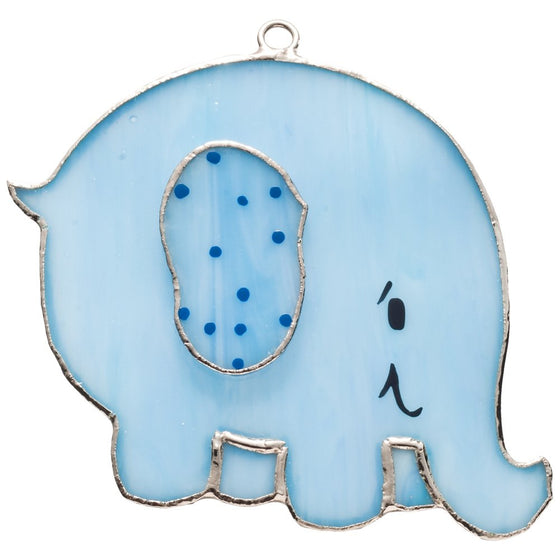 Elephant Blue Baby Stained Glass Switchables Night Light Cover; Ornament: Suncatcher - Baby Feathers Gift Shop
