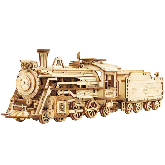 Steam Locomotive Train 3D Wooden Puzzle DIY Complete Kit - Baby Feathers Gift Shop