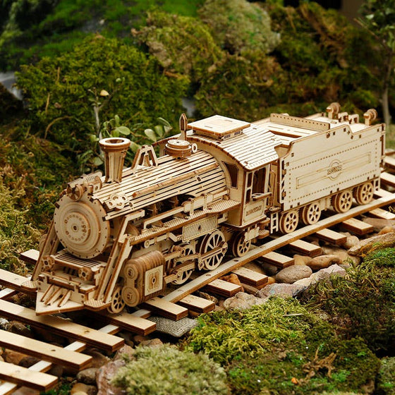 Steam Locomotive Train 3D Wooden Puzzle DIY Complete Kit - Baby Feathers Gift Shop