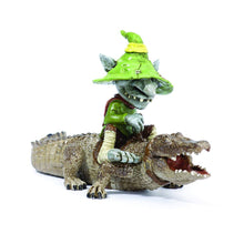  "Crocker" Mini Fairy Garden Troll Riding a Gator - Baby Feathers Gift Shop