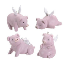  Pablo Flying Pigs Set of 4 Hanging Ornaments Holiday Decoration Ebros Gift Set - Baby Feathers Gift Shop